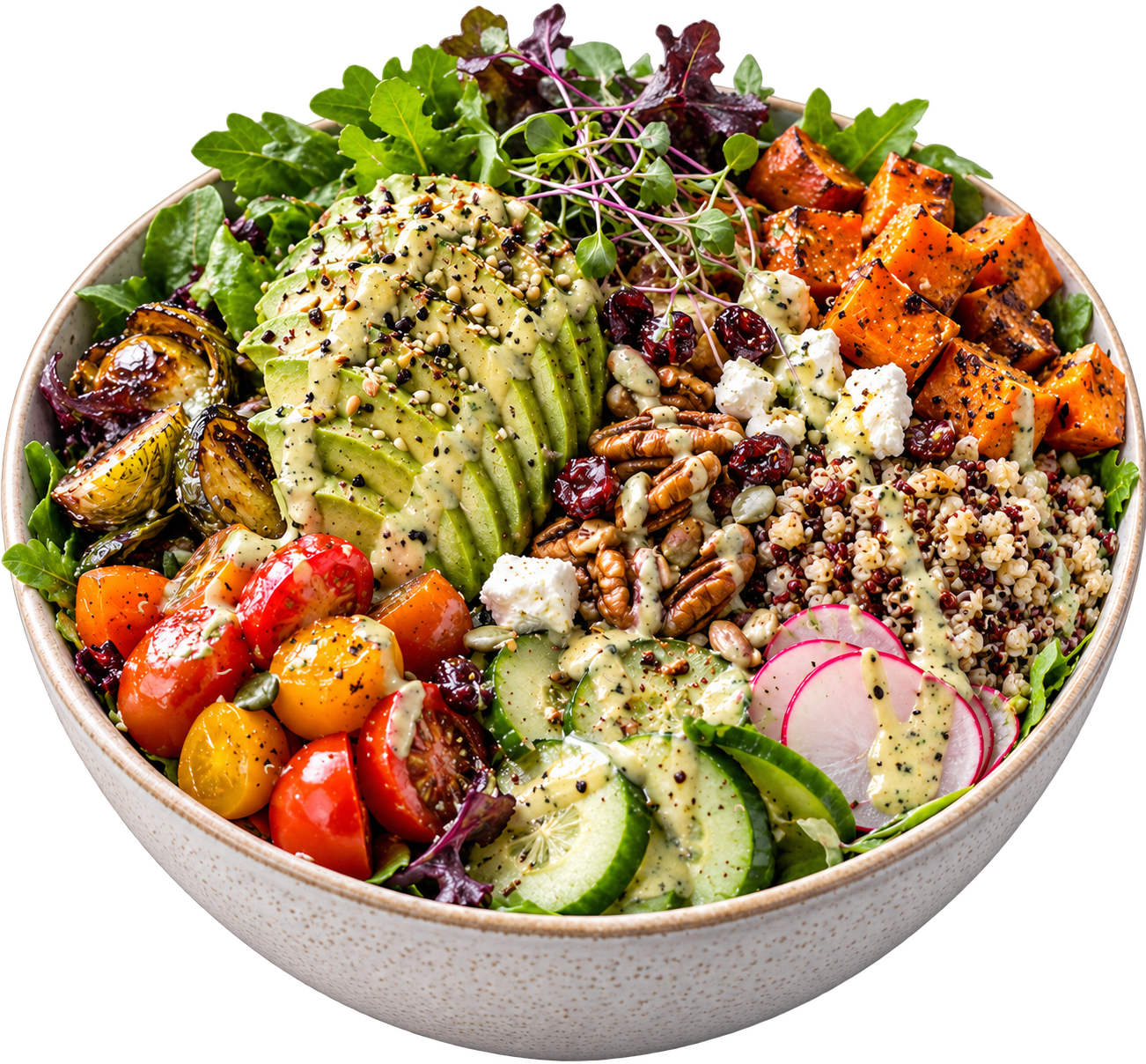 A polished salad bowl created by AI